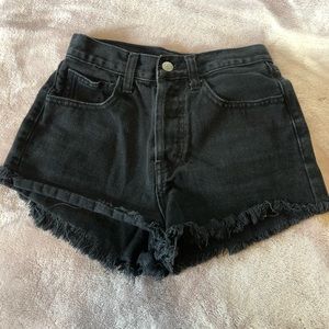 Black High-Waisted Jean Shorts